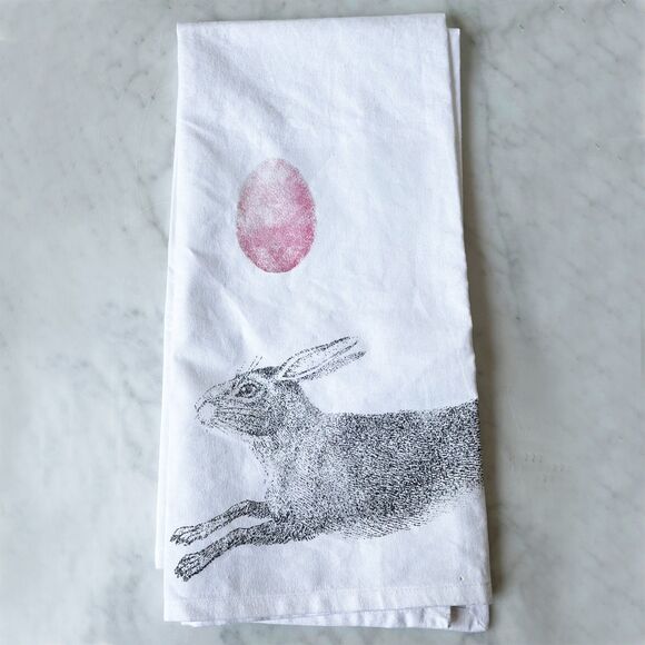Mary Lake-Thompson Kitchen Towel Bunny Rabbit & Easter Egg Cotton Flour Sack - Picture 3 of 6